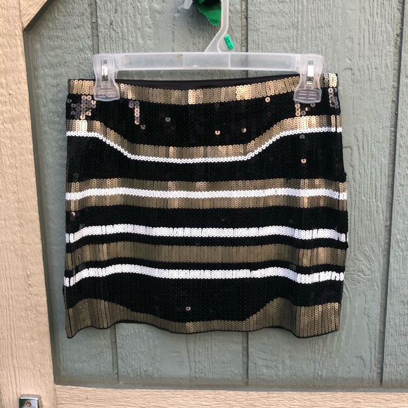 Express black gold white sequin mini xs - Picture 1 of 6